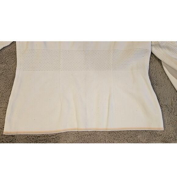 Escada Cardigan Knit Sweater Jewel Buttons Light Pastel Trim Viscose Blend, Sz L - Picture 6 of 11